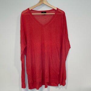 See through casual v-neck sweater